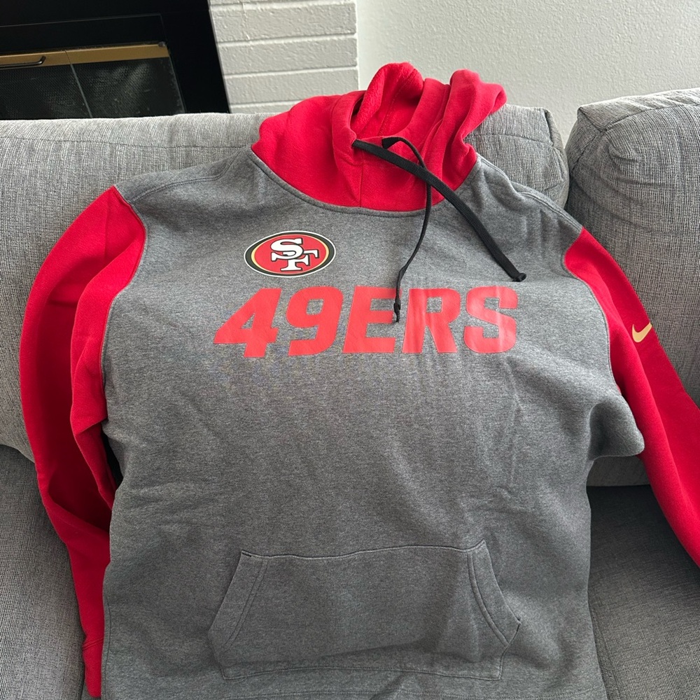 Nike Red and Gray Men's Sweater